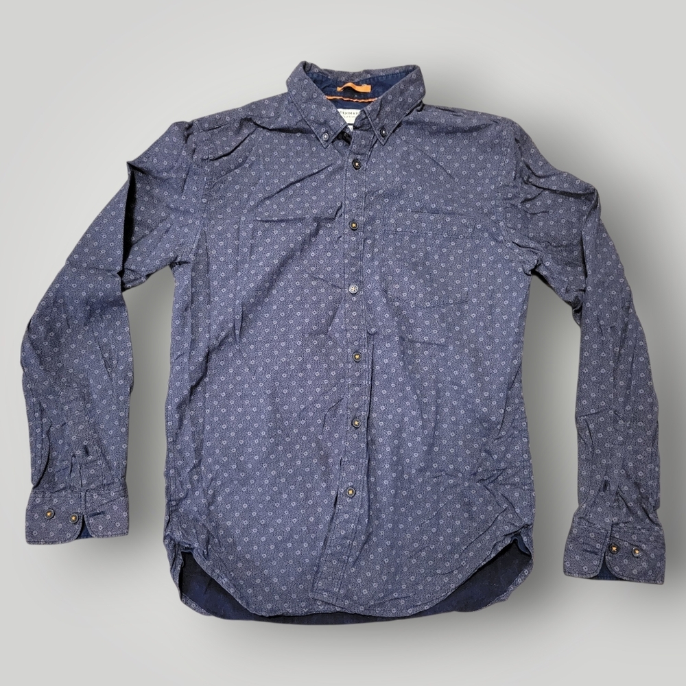 Blue Denim & Flower Dress Shirt